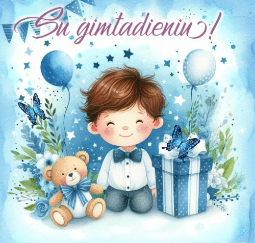 Su gimtadieniu berniukas