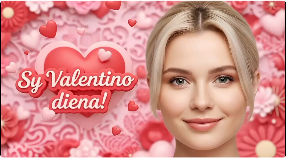 Daina Su Valentino diena merginai arba moteriai