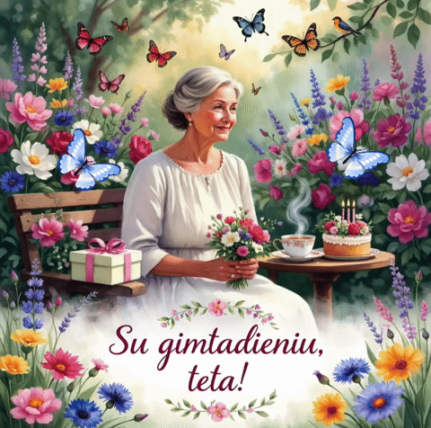 Gimtadienio atvirukai Tetai