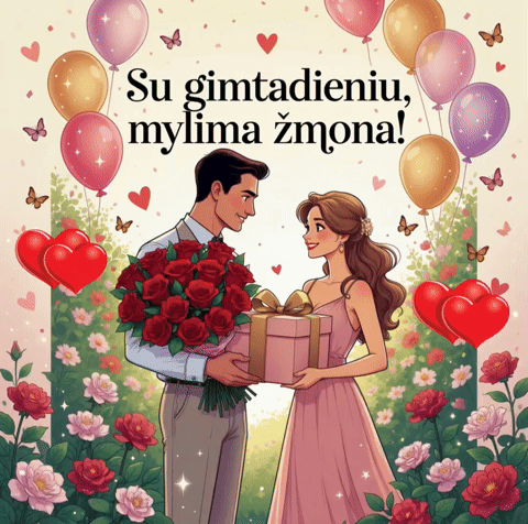 Gimtadienio atvirukai Žmonai
