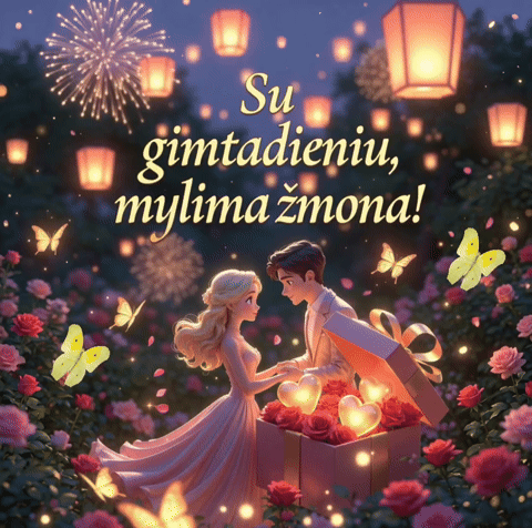 Gimtadienio atvirukai Žmonai