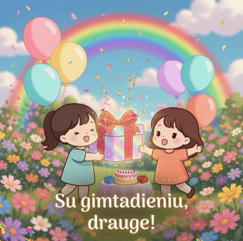 Gimtadienio atvirukai Draugei
