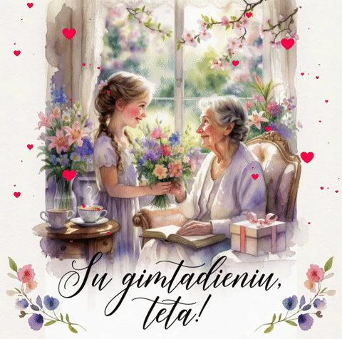 Gimtadienio atvirukai Tetai