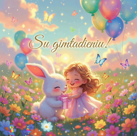 Mergaitei gimtadienio atvirukai