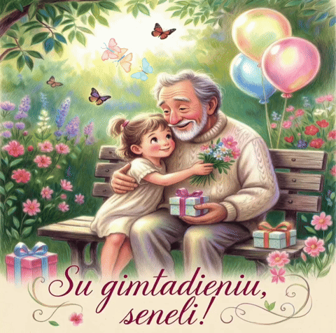 Gimtadienio atvirukai Seneliui